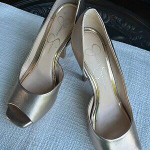 Jessica Simpson Heels, Color: Champagne New Metallic, Size: 7.5 M